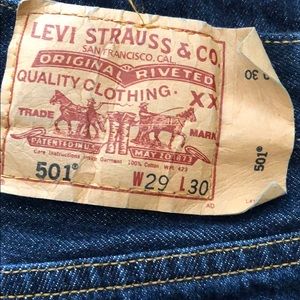 Vintage Levi’s 501s jeans 29x30 NEW